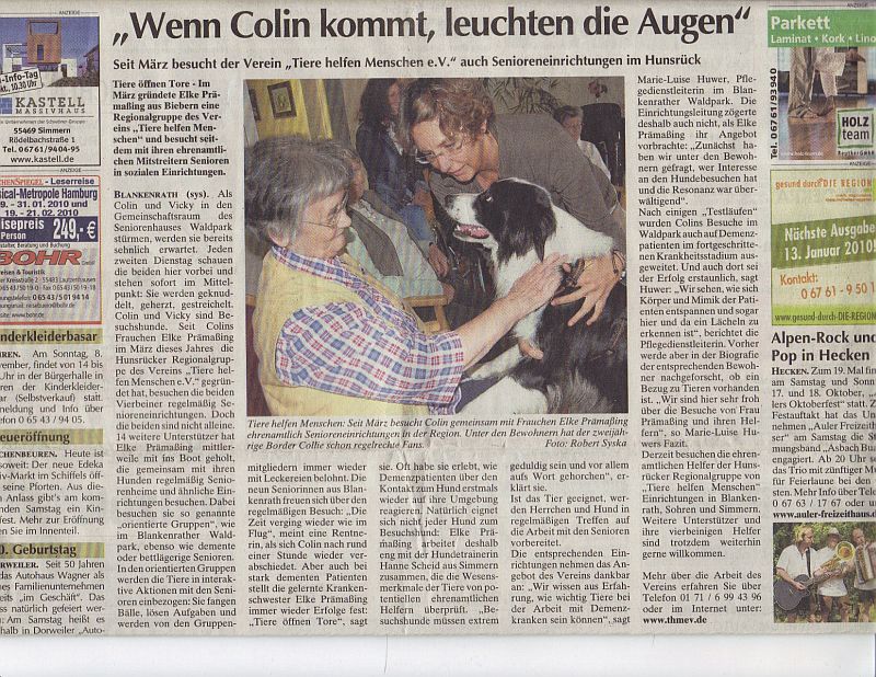 Zeitungsbericht Collin (Bandit) vom 14.10.09